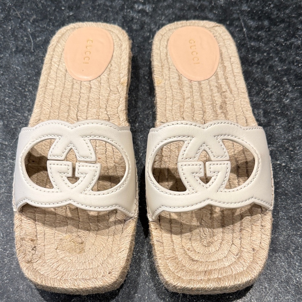 Gucci Women's Beige Espadrille Slides
